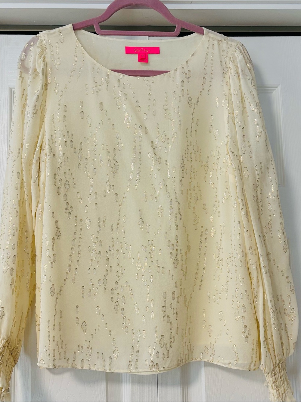 Lilly Pulitzer IDINA top Coconut Fish Clip size M - Picture 16 of 16